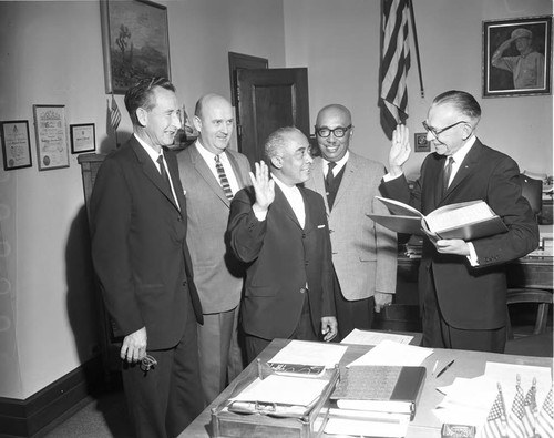 Swearing in, Los Angeles, 1963