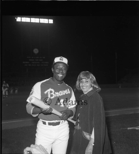 Hank Aaron and Ethel Bradley, Los Angeles, 1973