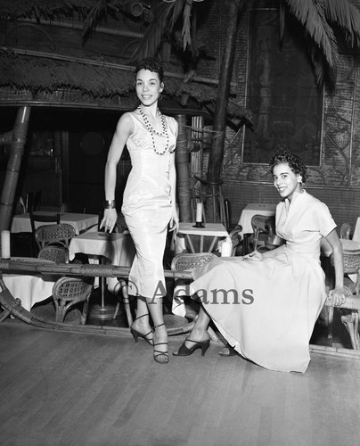 Two women on the stage, Los Angeles, 1955