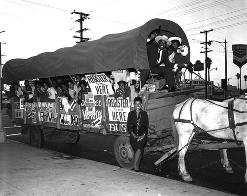 Covered wagon, Los Angeles, 1962