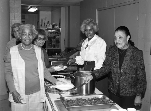 Theta Mu Omega Chapter, Alpha Kappa Alpha members serving Good Shepherd Manor residents, Los Angeles, 1985