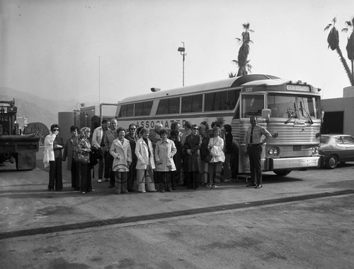 People Standing by Bus, Los Angels