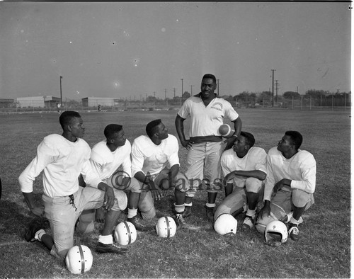 Football players, Los Angeles, 1954