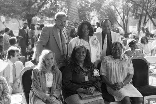 Mabel King, Ester Rolle and others at a 100 Black Men tribute, Los Angeles, 1985