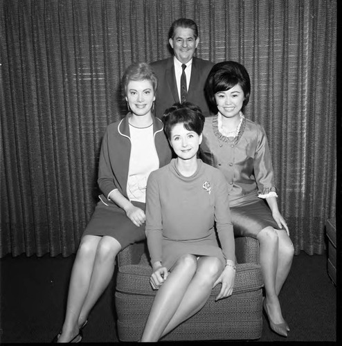 Three women and a man, Los Angeles, 1966