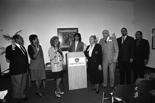 Black Business Association members swearing-in, Los Angeles, 1991