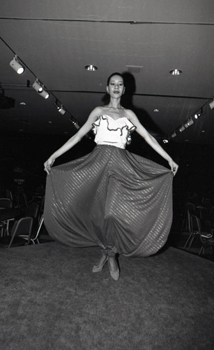 California Mart fashion show model, Los Angeles, 1983