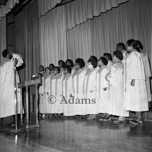 Choir performing, Los Angeles, 1981