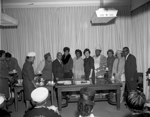 Cosmetologists at City Hall, Los Angeles, 1964