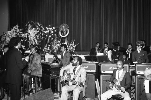 Melvin Ragin Watson and Greg Moore performing at Marvin Gaye's funeral, Los Angeles, 1984