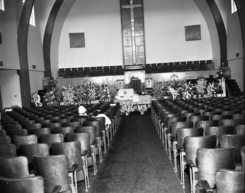 Funeral service, Los Angeles, 1962