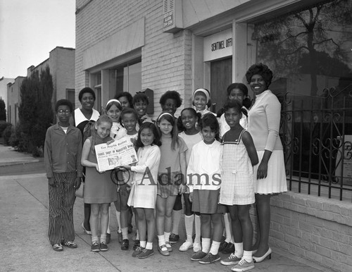 Children at the Sentinel Office, Los Angeles, 1970