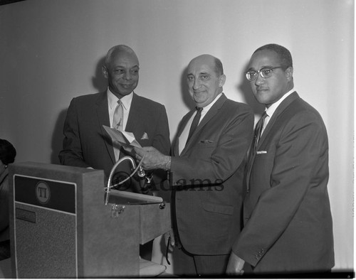 Norman Houston and two men, Los Angeles, 1964