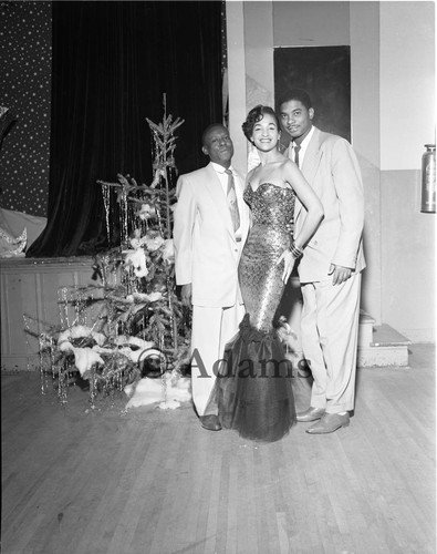 People next to Christmas tree, Los Angeles, 1954