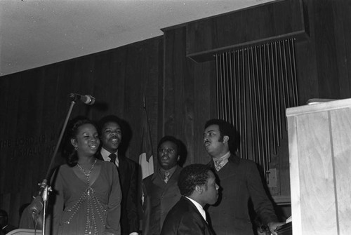 Gladys Knight and the Pips performing at Victory Baptist Church, Los Angeles, 1970