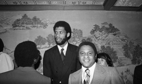 Kareem Abdul-Jabbar attending a special event, Los Angeles, 1977