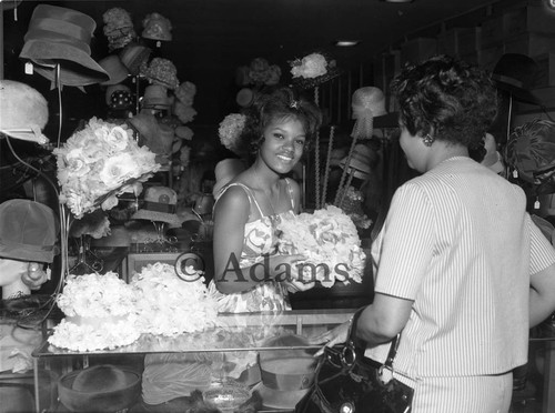 Hat shop, Los Angeles, 1964