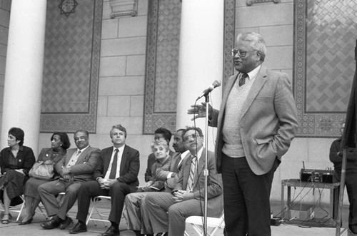Rev. James Lawson speaking at the Freedom Rider 25th reunion, Los Angeles, 1987