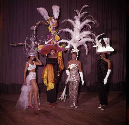 Decorative hats, Los Angeles, 1962