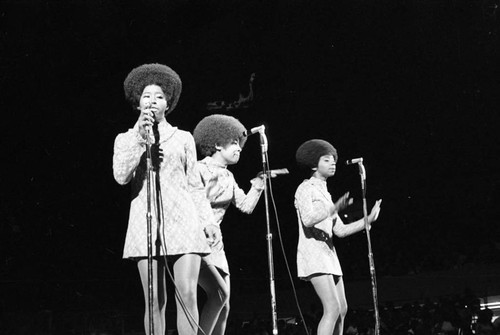 Women's vocal group performing at a rally for Jesse Jackson, Los Angeles, 1984