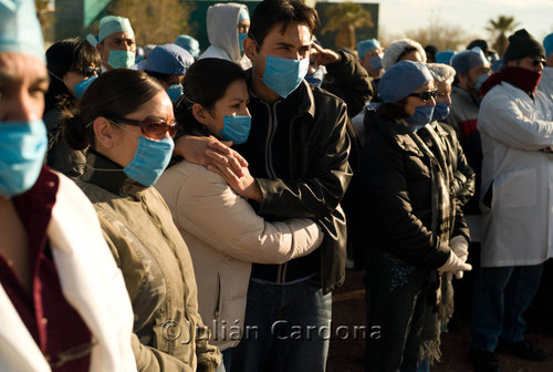 Medical demonstration, Juárez, 2008