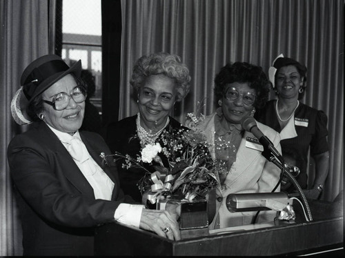 Alpha Lambda Chapter, Theta Mu Sigma Sorority members, Los Angeles, 1984