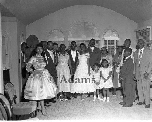 Wedding guests, Los Angeles, 1954