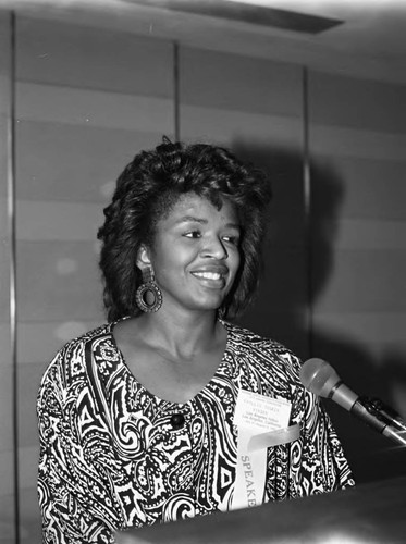 Phyllis Tucker Vinson speaking at the National Dental Hygienists' Association President's Luncheon, Los Angeles, 1987