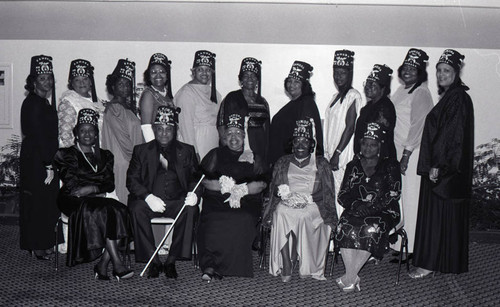 Al Koran and Zamora members posing together, Los Angeles, 1987