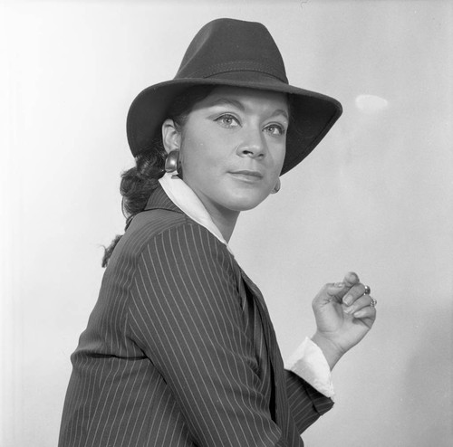 Shirley De Blanc posing for a studio portrait, Los Angeles, 1972