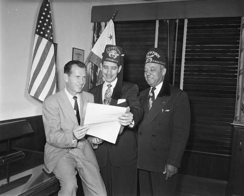 Egyptian Shriners and Kenny Hahn, Los Angeles, ca. 1960