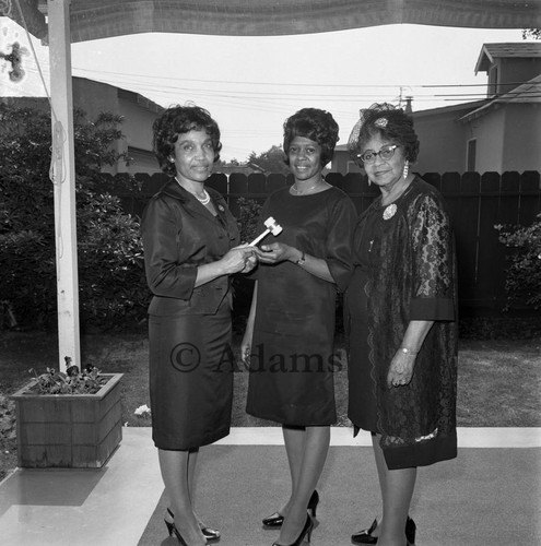 Women with a gavel, Los Angeles, 1972