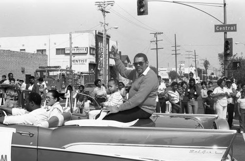 David Cunningham, Jr. riding in the South Central Easter Parade, Los Angeles, 1986