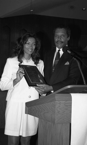 Kathleen Bradley and Bernard Parks presenting at the "Youth on Parade" program, Los Angeles, 1994