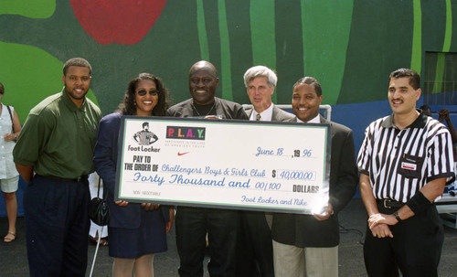 Challengers Boys and Girls Club award presentation, Los Angeles, 1996