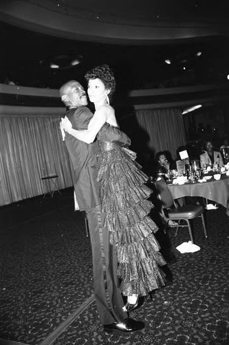 Louis Gossett, Jr. lifting Debbie Allen during the NAACP Image Awards, Los Angeles, 1981