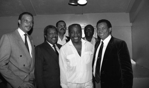 Jerry Butler and others in a group portrait, Los Angeles, 1990