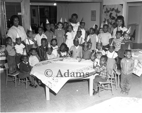 Children's birthday party, Los Angeles, 1964