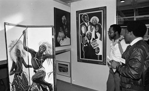 Two African American Men Looking at Art, Los Angeles, 1983