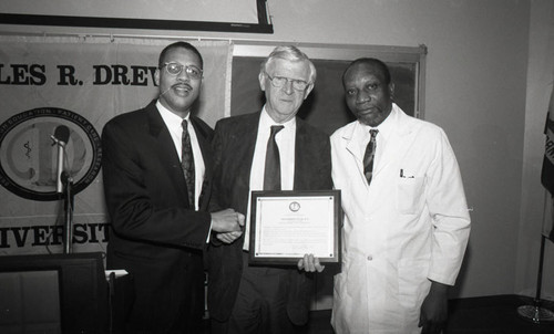 Charles R. Drew University of Medicine and Science award presentation, Los Angeles, 1993