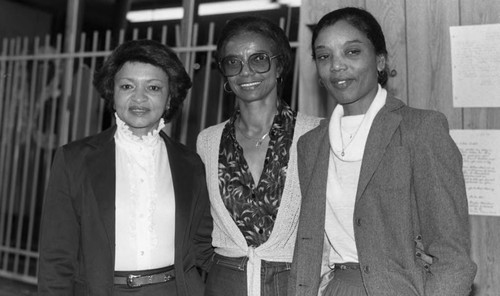 Unidentified women posing together, Los Angeles, 1982