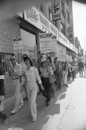 People marching during the Day of Remembrance, Los Angeles, 1982