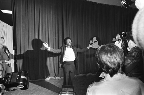 Little Richard posing for the press during the 25th Annual Grammy Awards, Los Angeles, 1983