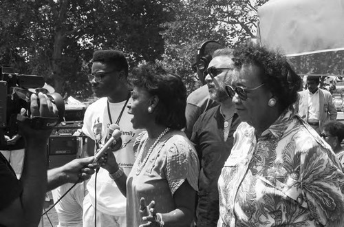 Maxine Waters speaking at the Black Family Reunion, Los Angeles, 1989