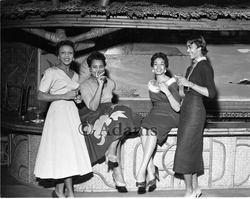 Four women in a bar, Los Angeles, 1955