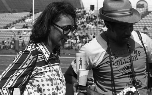 Woman with Glasses and Man, Los Angeles, 1973