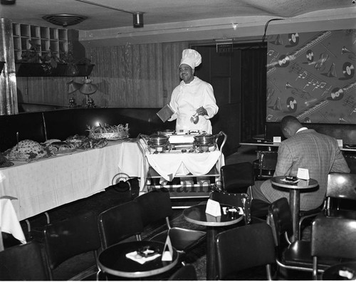 Chef in a dining establishment, Los Angeles, 1955