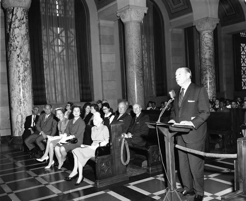 Speaker at Podium, Los Angeles