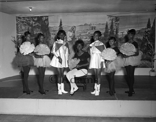 Young girls in uniform, Los Angeles, 1968