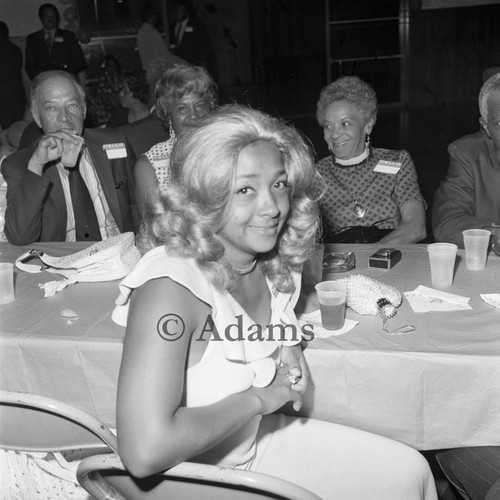 Diners at event, Los Angeles, 1972